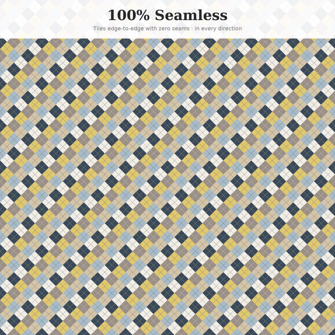 Blue Cheese Argyle Digital Paper for Foodie Craft Projects, Seamless Marbled Diamond Grid for Fabric and Scrapbooking