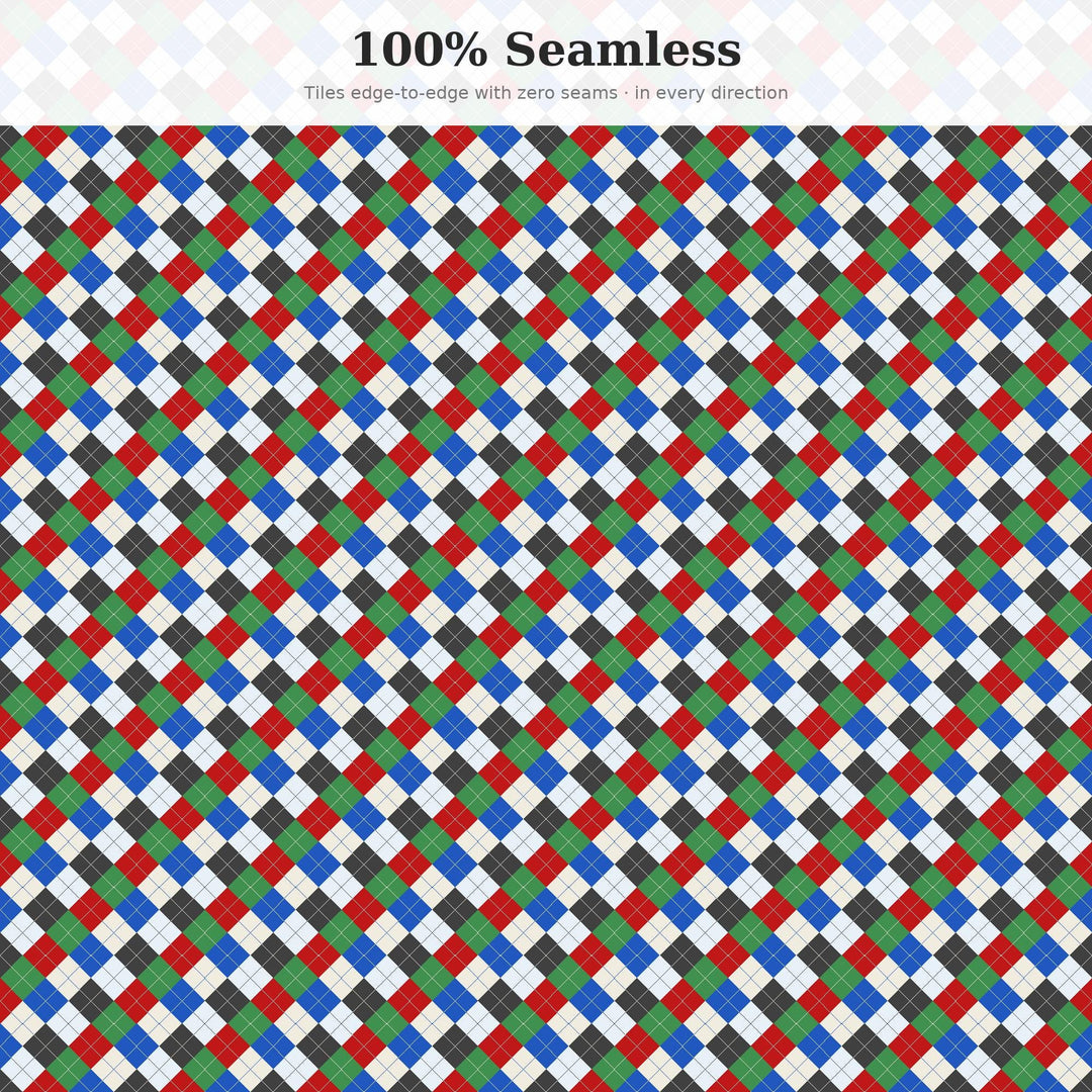 Blueprint Technical Argyle Digital Paper for Architect Craft Projects, Seamless Drafting Diamond Lattice for Fabric and Scrapbooking