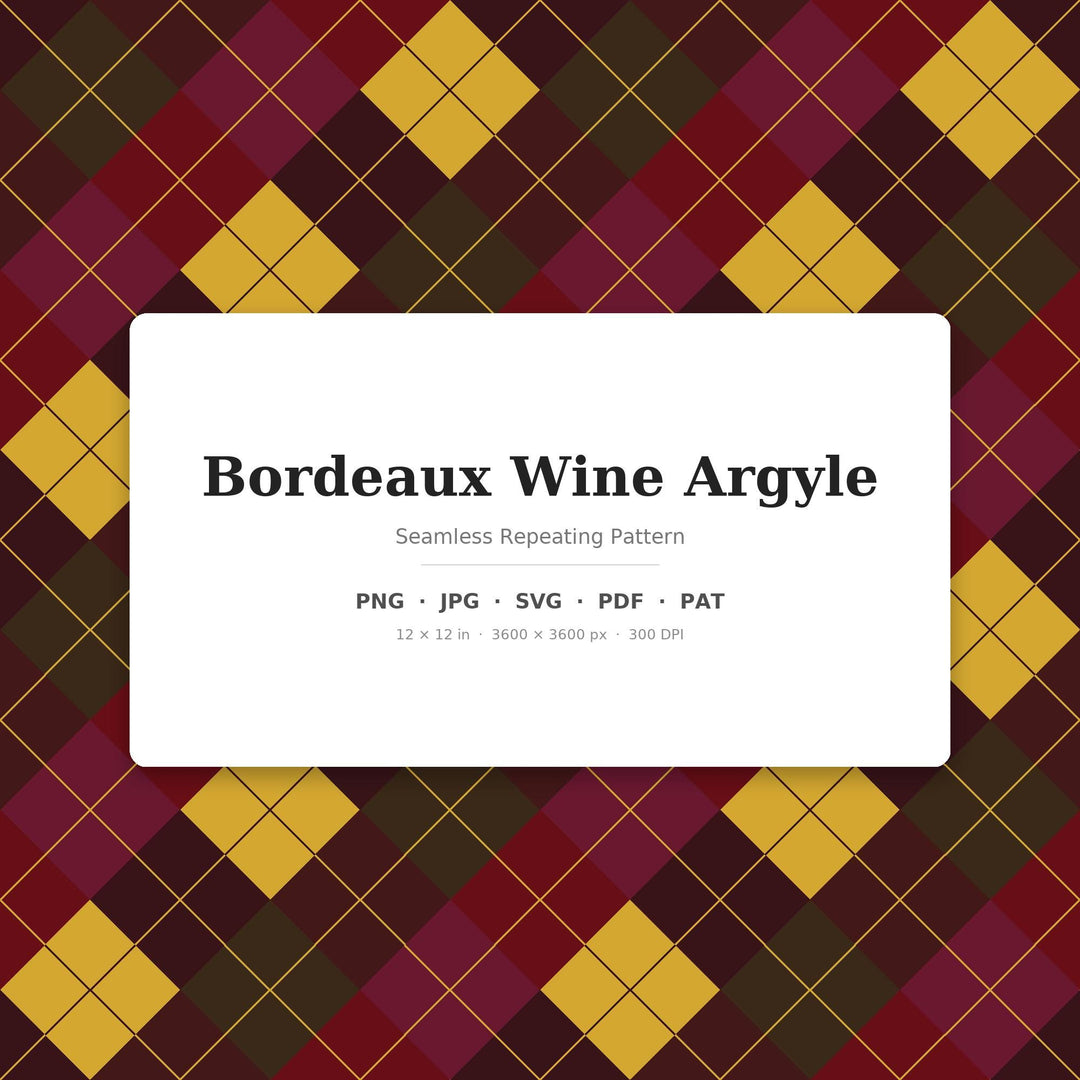Bordeaux Argyle Seamless Pattern | Multi-Color Bordeaux Wine Argyle | .png .jpg .svg .pdf .pat | Digital Paper | Fabric & Surface Design