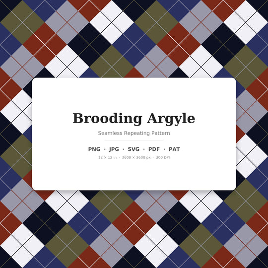 Brooding Argyle seamless pattern set — main preview