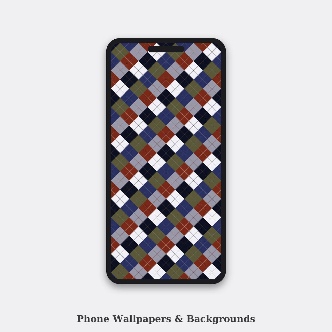 Brooding Argyle Seamless Pattern | Multi-Color Fabric Design (Digital Download)