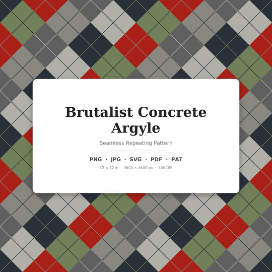Motif argyle brutaliste sans couture | Papier numérique en béton multicolore (png, jpg, svg, pdf, pat)