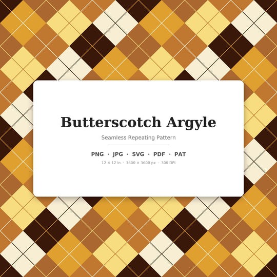 Butterscotch Argyle seamless pattern set — main preview