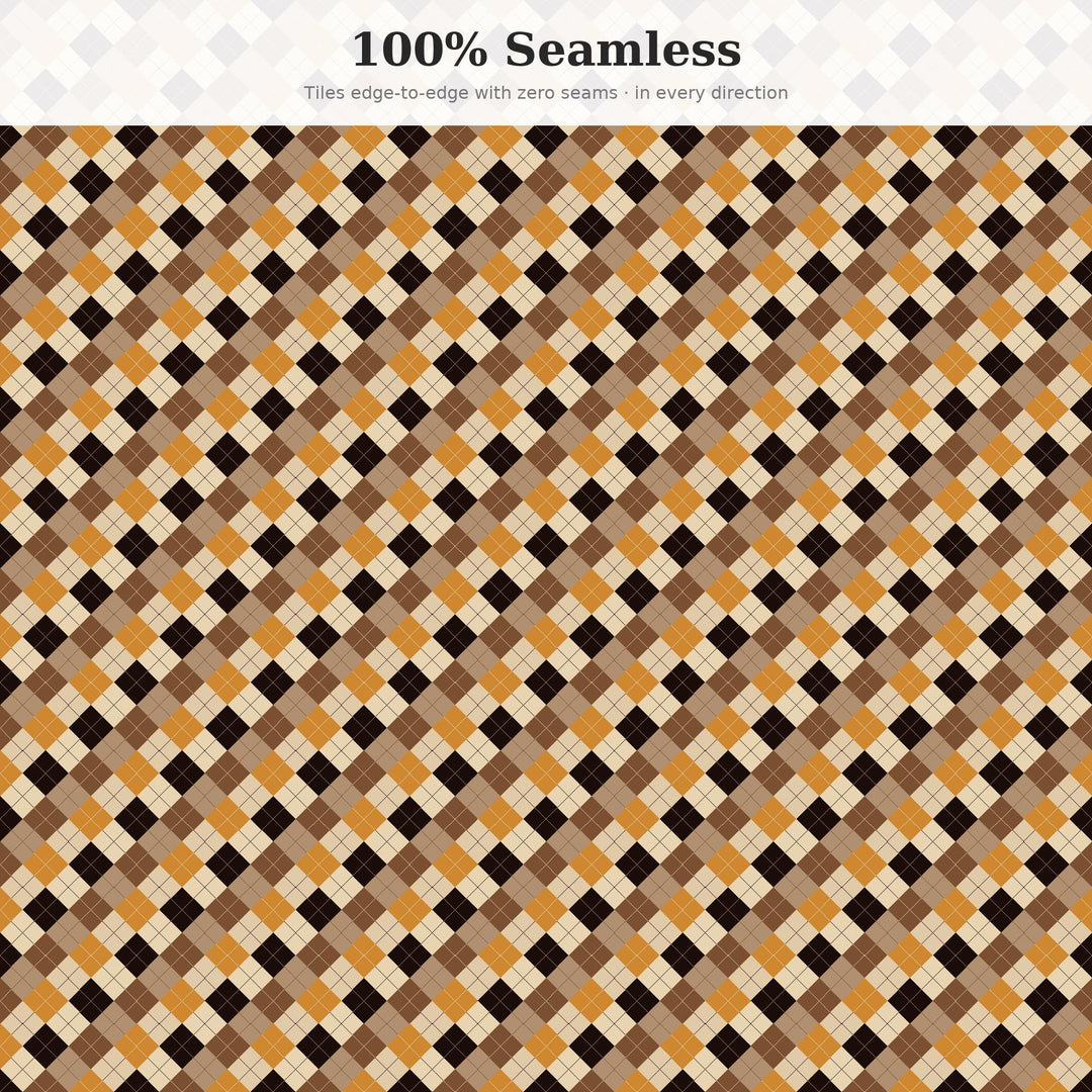 Café Argyle Seamless Pattern | Multi-Color Café Latte Argyle | .png .jpg .svg .pdf .pat | Digital Paper | Fabric & Surface Design