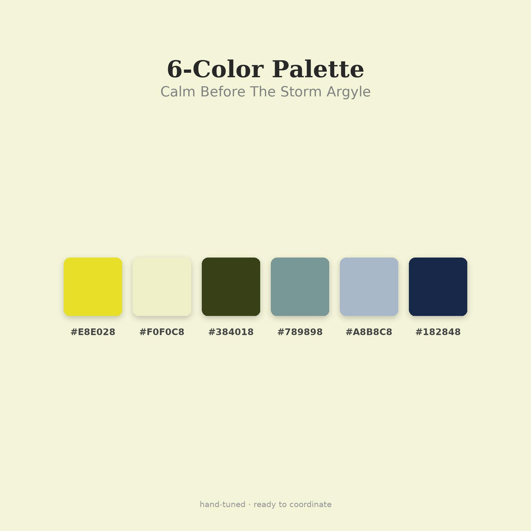 Calm Before The Storm Argyle Seamless Pattern | Multi-Color Fabric Design (Digital Download)