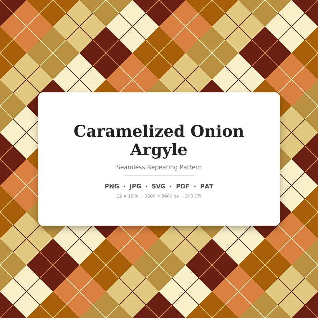 Caramelized Onion Argyle Seamless Pattern | Multi-Color Knitwear Digital Paper (Digital Download)