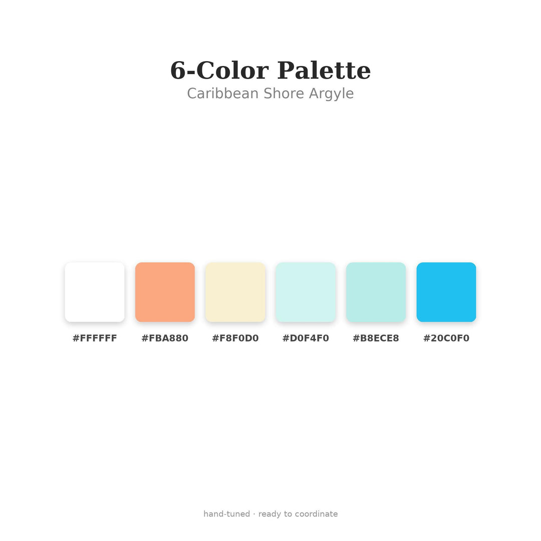 Caribbean Shore Argyle Seamless Pattern | Multi-Color Fabric Design (Digital Download)
