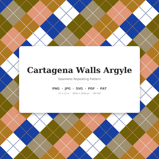 Cartagena Walls Argyle seamless pattern set — main preview