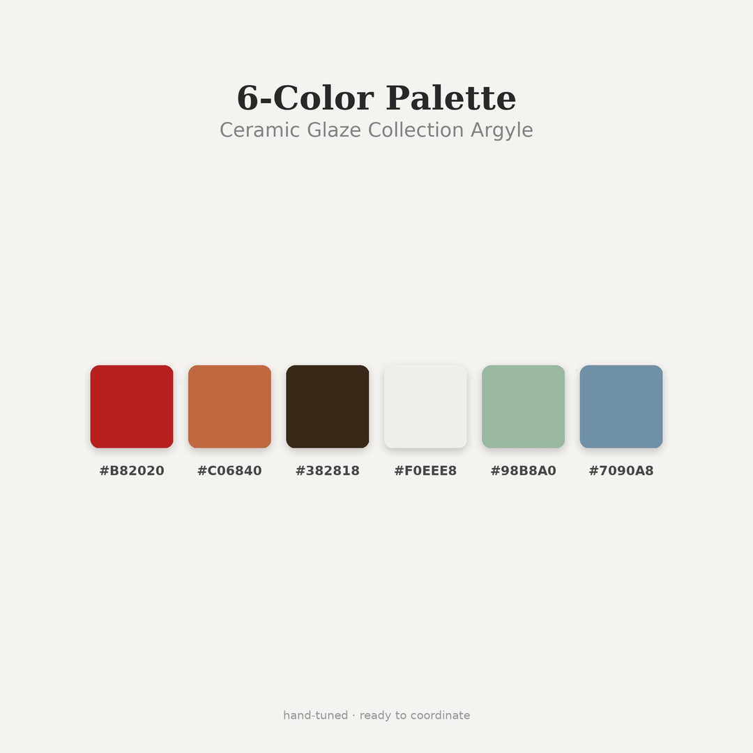 Ceramic Argyle Seamless Pattern | Multi-Color Glaze Collection (Digital Download)
