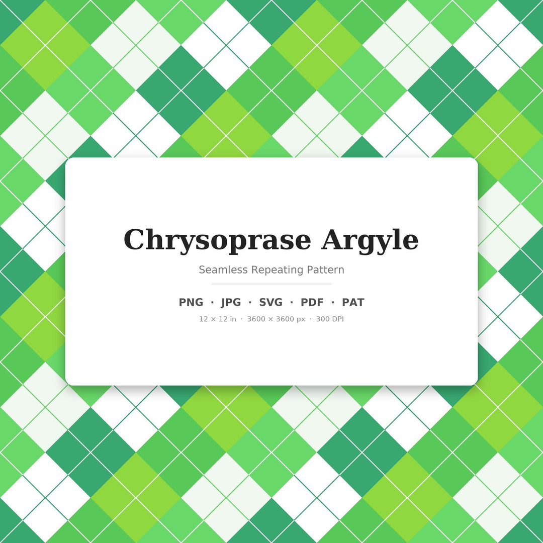 Chrysoprase Argyle Seamless Pattern | Multi-Color Chrysoprase Argyle | .png .jpg .svg .pdf .pat | Digital Paper | Fabric & Surface Design