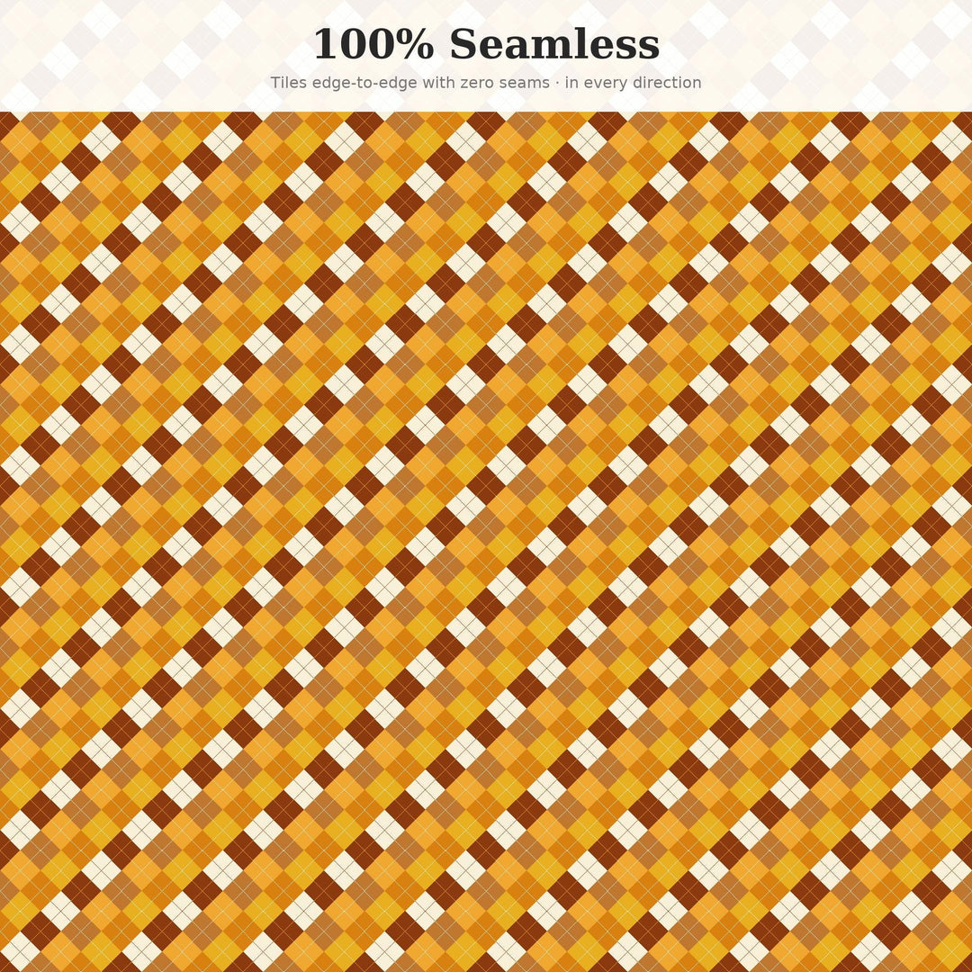 Cinnamon Argyle Seamless Pattern | Multi-Color Cinnamon Toast Argyle | .png .jpg .svg .pdf .pat | Digital Paper | Fabric & Surface Design