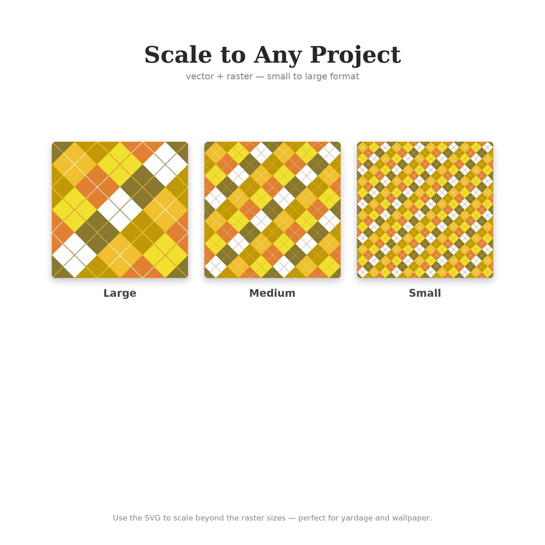 Citrine Argyle Seamless Pattern | Multi-Color Fabric Design (Digital Download)