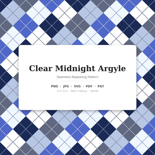 Motif sans couture Argyle Minuit clair | Design textile multicolore (Téléchargement numérique)