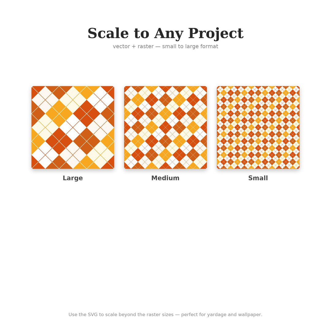 Clementine Argyle Seamless Pattern | Multi-Color Fabric Design (Digital Download)