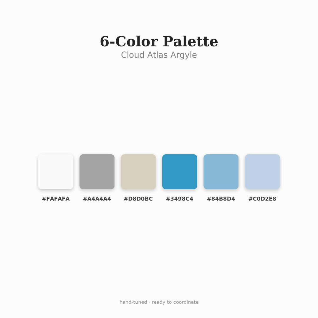Cloud Atlas Argyle Seamless Pattern | Multi-Color Fabric Design (Digital Download)