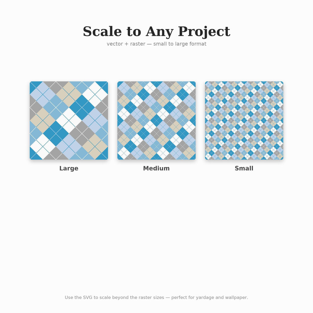 Cloud Atlas Argyle Seamless Pattern | Multi-Color Fabric Design (Digital Download)