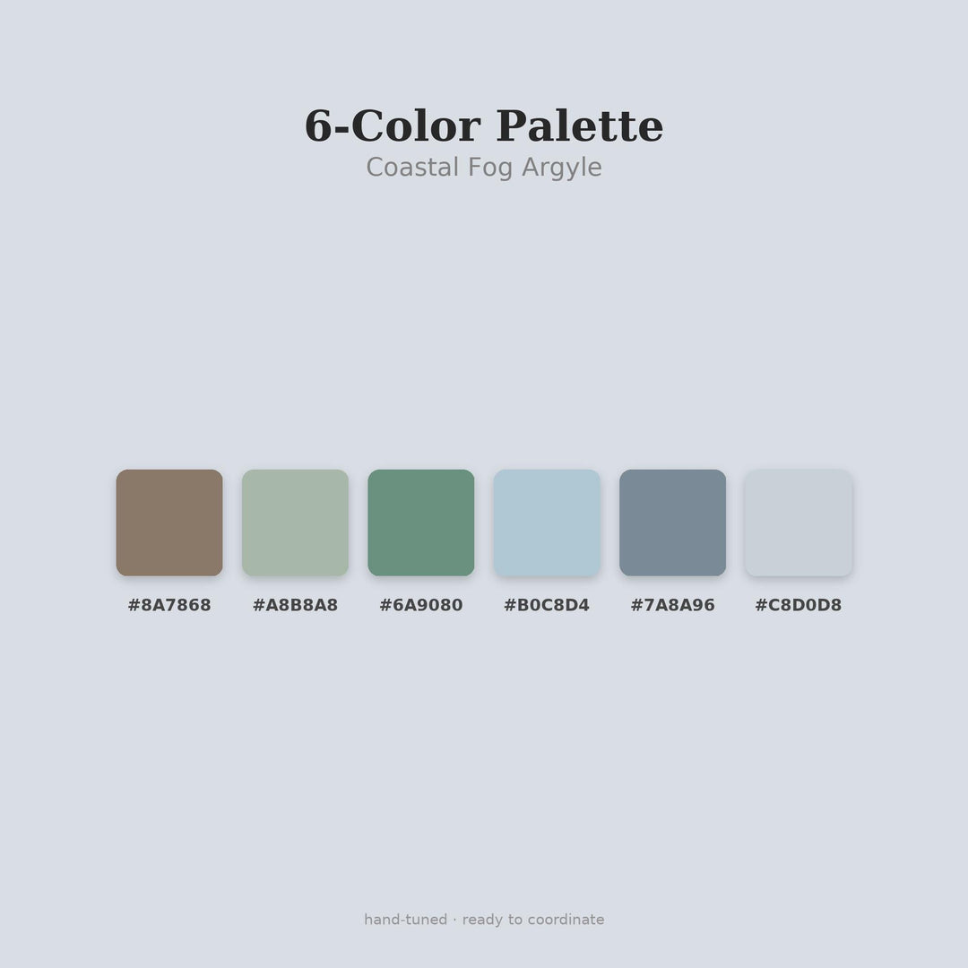 Coastal Argyle Seamless Pattern | Multi-Color Coastal Fog Argyle | .png .jpg .svg .pdf .pat | Digital Paper | Fabric & Surface Design