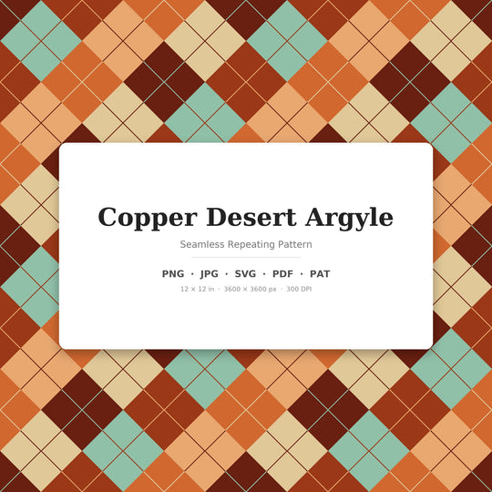 Copper Desert Argyle seamless pattern set — main preview