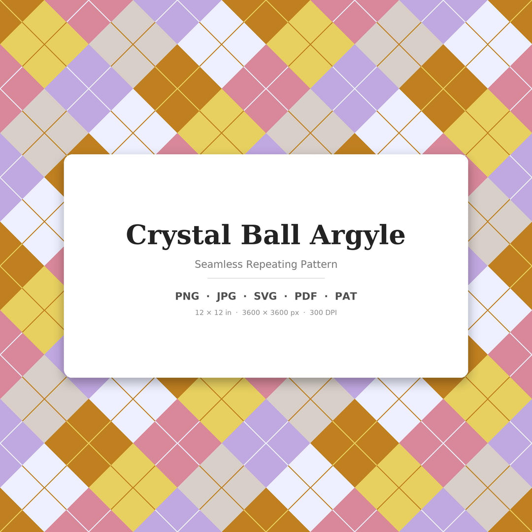 Crystal Argyle Seamless Pattern | Multi-Color Crystal Ball Argyle | .png .jpg .svg .pdf .pat | Digital Paper | Fabric & Surface Design