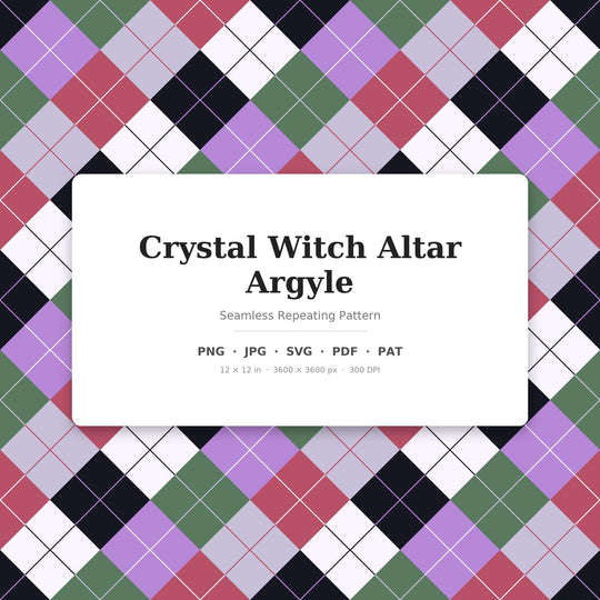 Crystal Witch Altar Argyle seamless pattern set — main preview