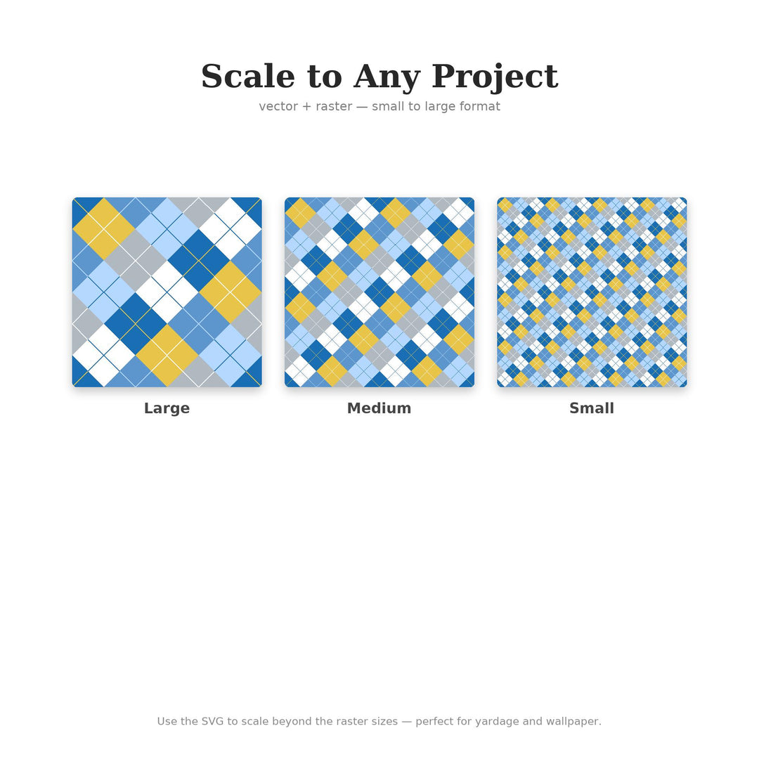 Cumulus Argyle Seamless Pattern | Multi-Color Fabric Design (Digital Download)