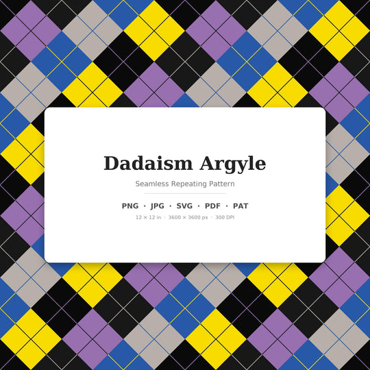 Dadaism Argyle seamless pattern set — main preview