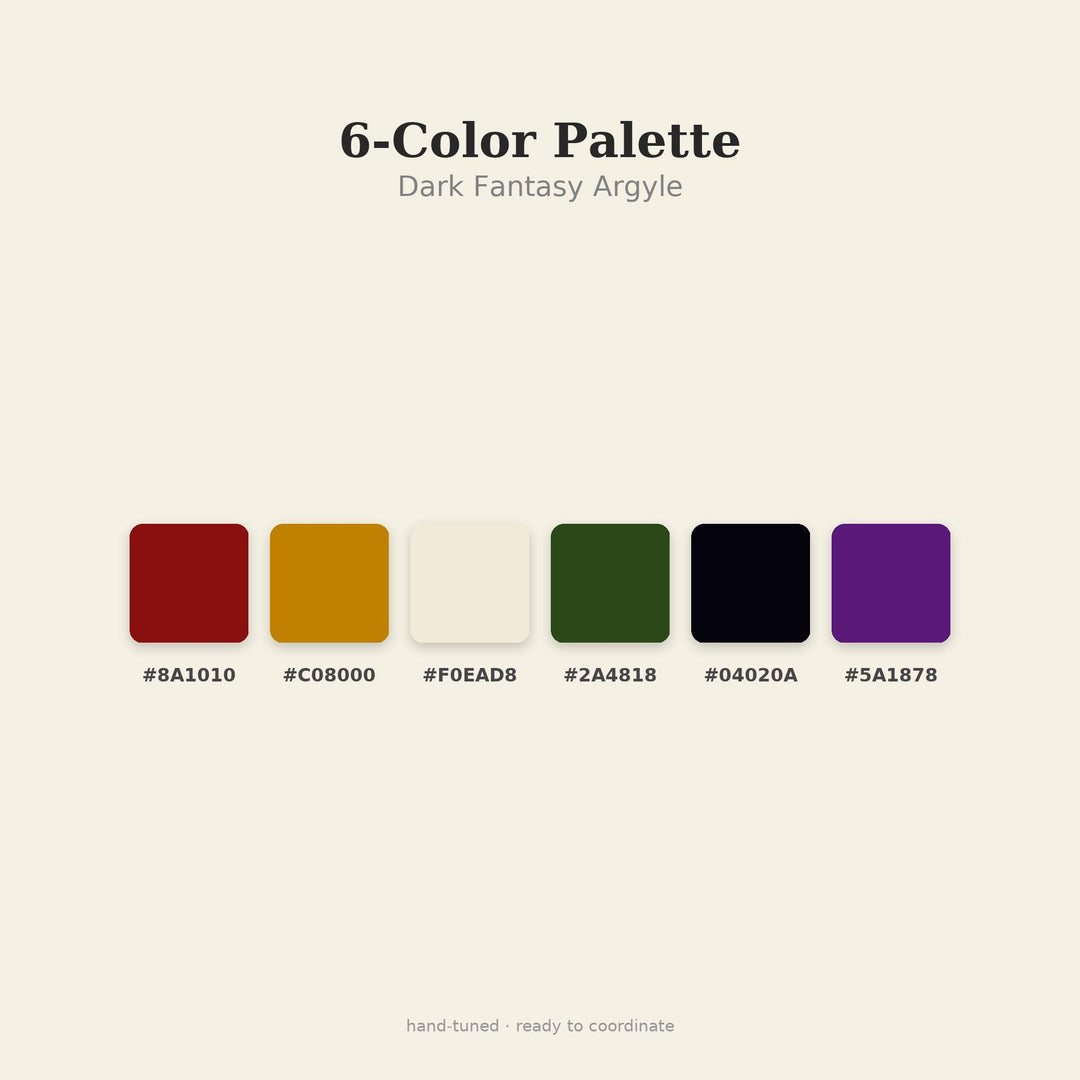 Dark Fantasy Argyle Seamless Pattern | Multi-Color Fabric Design (Digital Download)