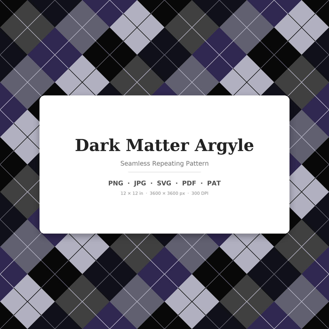 Dark Argyle Seamless Pattern | Multi-Color Dark Matter Argyle | .png .jpg .svg .pdf .pat | Digital Paper | Fabric & Surface Design