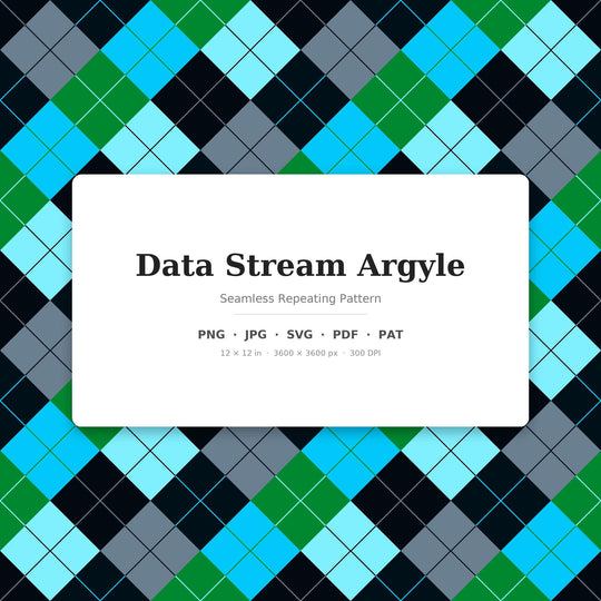 Data Stream Argyle seamless pattern set — main preview