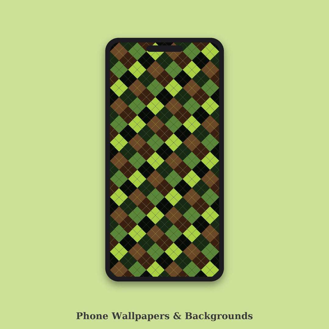 Deep Jungle Argyle Seamless Pattern | Multi-Color Fabric Design (Digital Download)