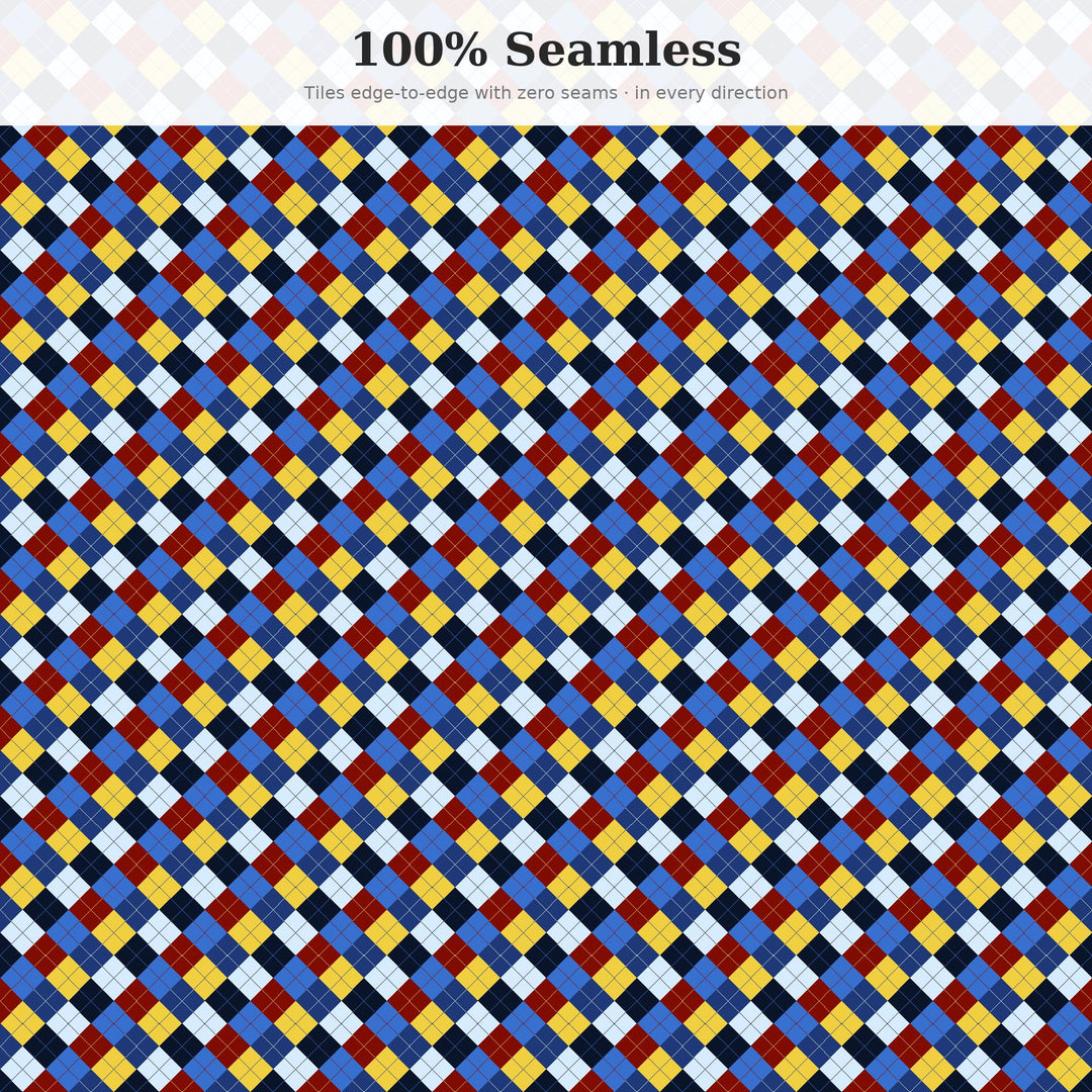 Deep Argyle Seamless Pattern | Multi-Color Deep Universe Argyle | .png .jpg .svg .pdf .pat | Digital Paper | Fabric & Surface Design