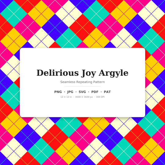 Delirious Joy Argyle seamless pattern set — main preview
