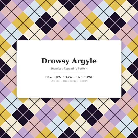 Drowsy Argyle seamless pattern set — main preview