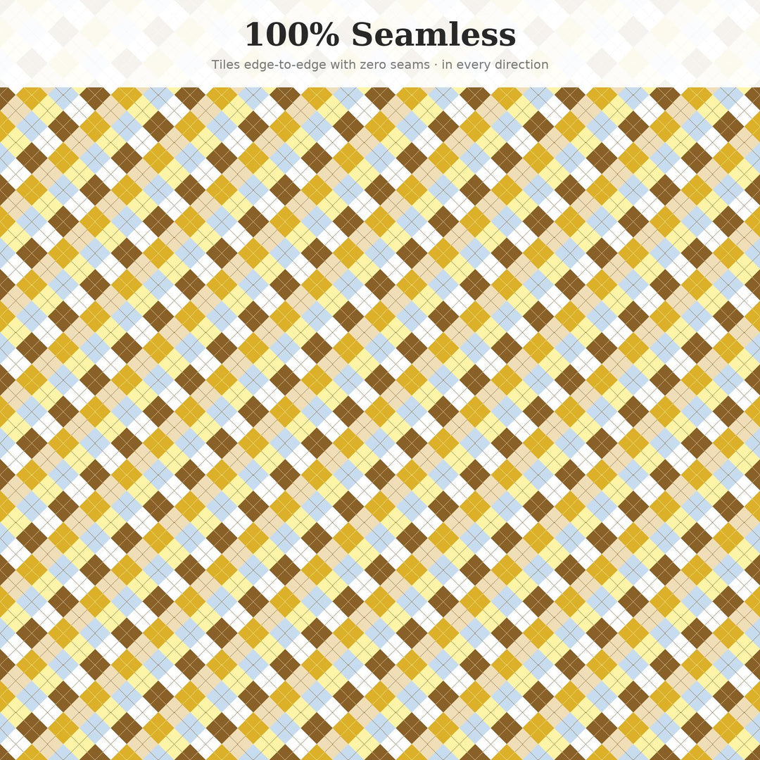 Dubai Gold Argyle Seamless Pattern | Fabric, Surface Design (Digital Download)