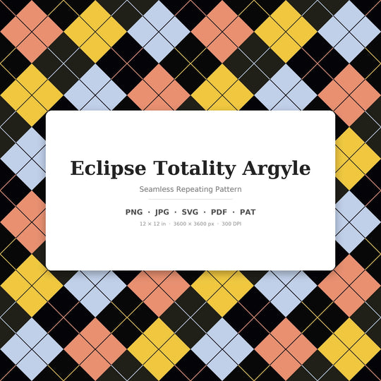 Eclipse Totality Argyle seamless pattern set — main preview