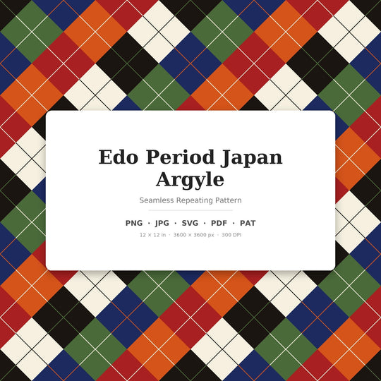 Edo Period Japan Argyle seamless pattern set — main preview