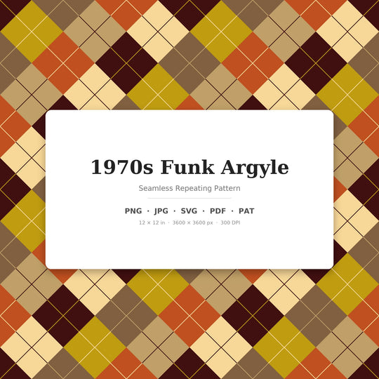 1970s Funk Argyle seamless pattern set — main preview