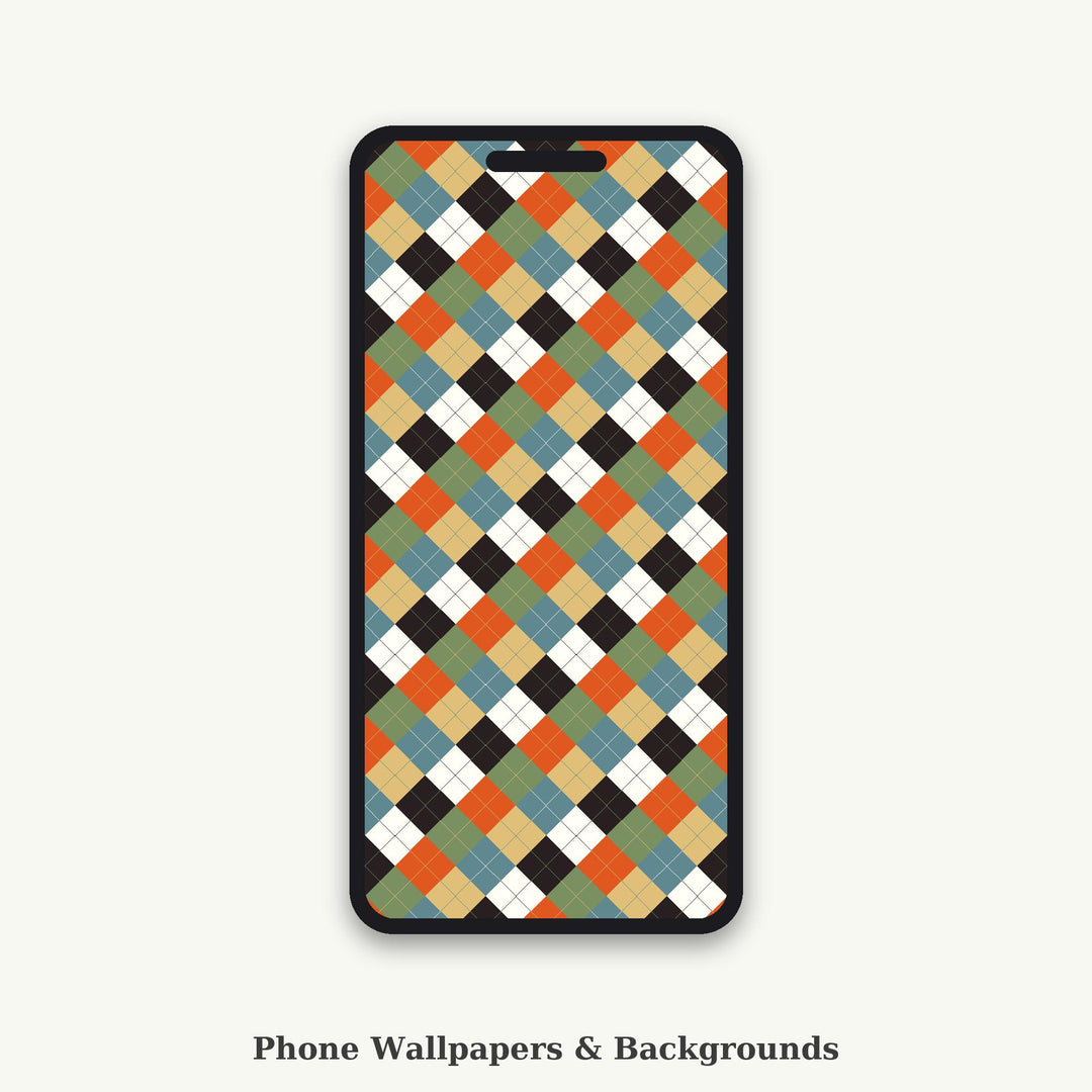 Film Grain Diary Argyle Seamless Pattern | Multi-Color Fabric Design (Digital Download)