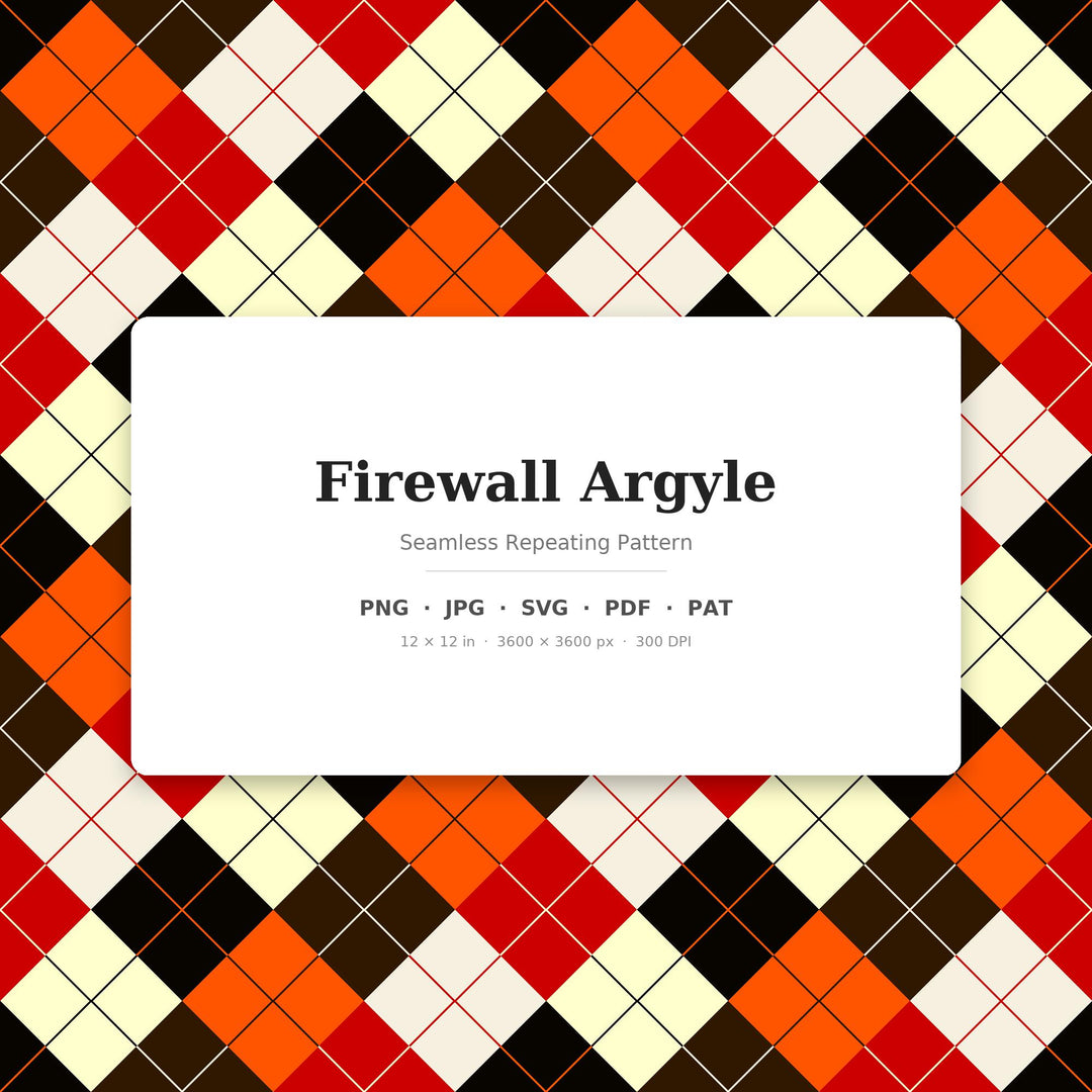 Firewall Argyle Seamless Pattern | Multi-Color Firewall Argyle | .png .jpg .svg .pdf .pat | Digital Paper | Fabric & Surface Design