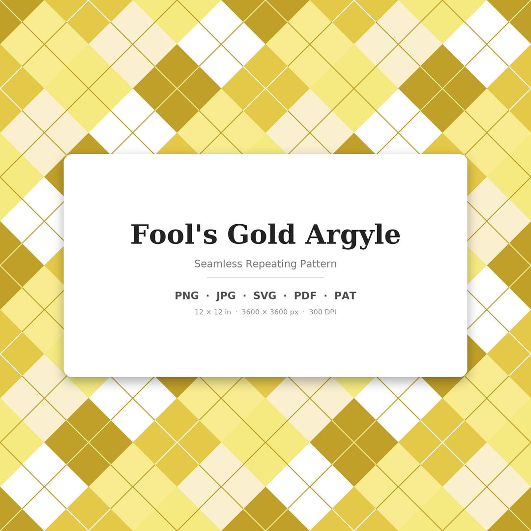 Fool's Gold Argyle Seamless Pattern | Multi-Color Fabric Design (Digital Download)