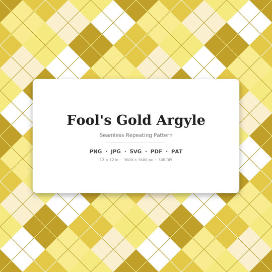 Motif argyle sans couture « Fool's Gold » | Tissu multicolore (téléchargement numérique)