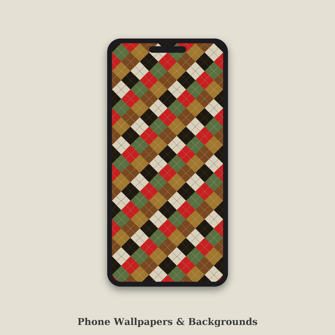 Forest Argyle Seamless Pattern | Multi-Color Forest Mushroom Log Argyle | .png .jpg .svg .pdf .pat | Digital Paper | Fabric & Surface Design