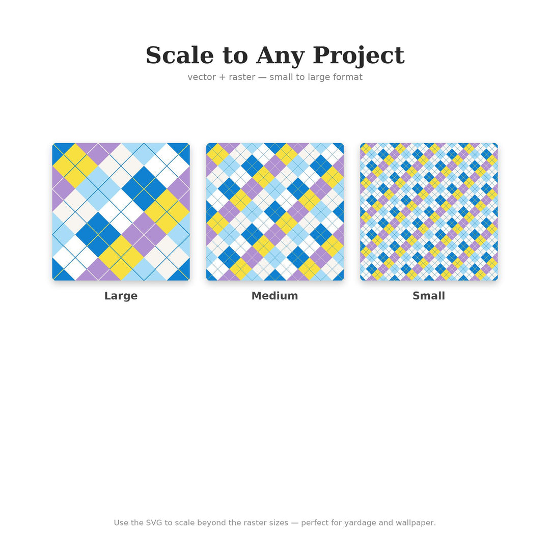 French Riviera Argyle Seamless Pattern | Multi-Color Digital Paper (Digital Download)