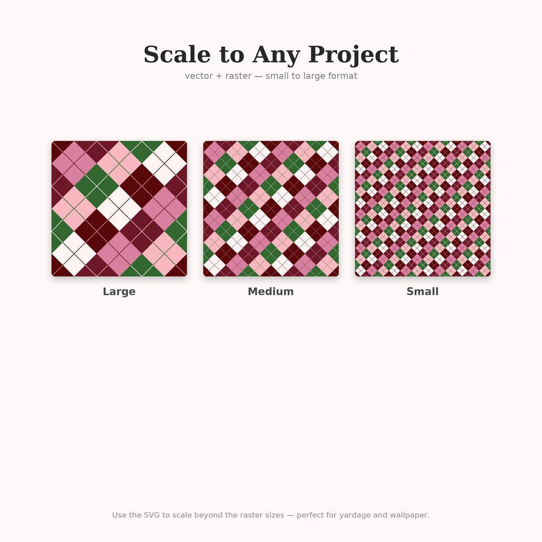 Garnet Argyle Seamless Pattern | Multi-Color Fabric Design (Digital Download)