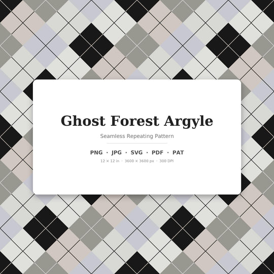 Motif sans couture fantôme Argyle | Fantôme Argyle multicolore de forêt | .png .jpg .svg .pdf .pat | Papier numérique | Conception de tissus et de surfaces