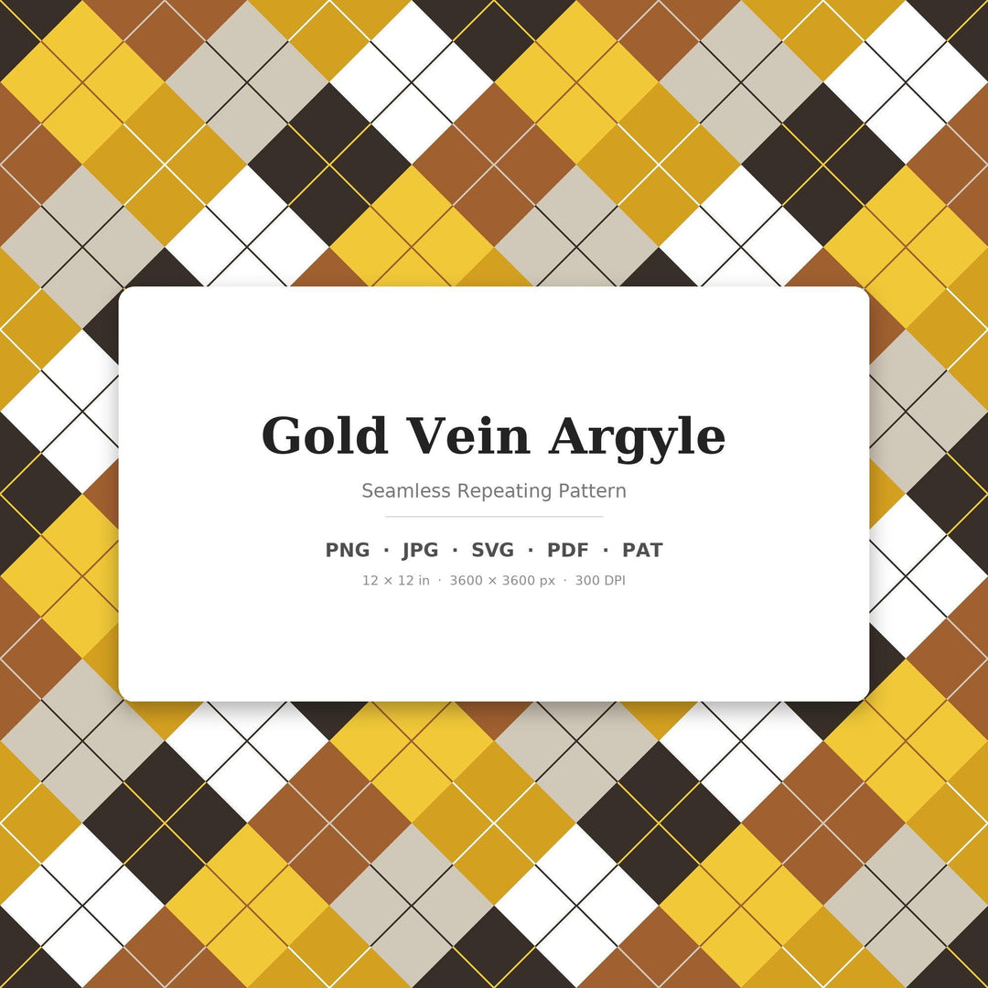 Gold Vein Argyle Seamless Pattern | Multi-Color Fabric Design (Digital Download)