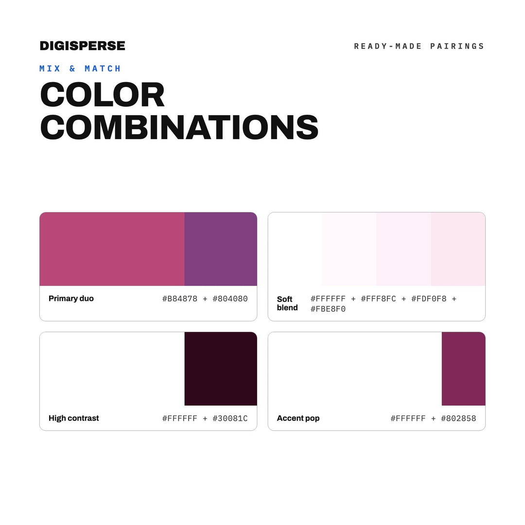 Plum Wine Color Palette | 30 Colors | Hex RGB CMYK | Color Guide | Procreate Swatches + ASE | Digital Download