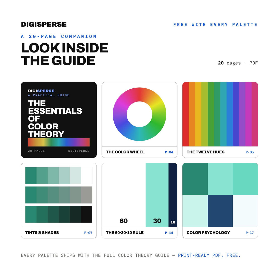 Aquamarine Color Palette | 30 Colors | Hex RGB CMYK | Color Guide | Procreate Swatches + ASE | Digital Download