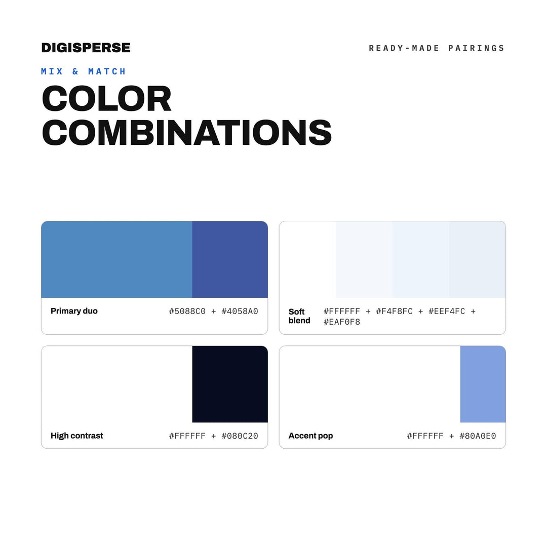 Deep Sapphire Color Palette | 30 Colors | Hex RGB CMYK | Color Guide | Procreate Swatches + ASE | Digital Download