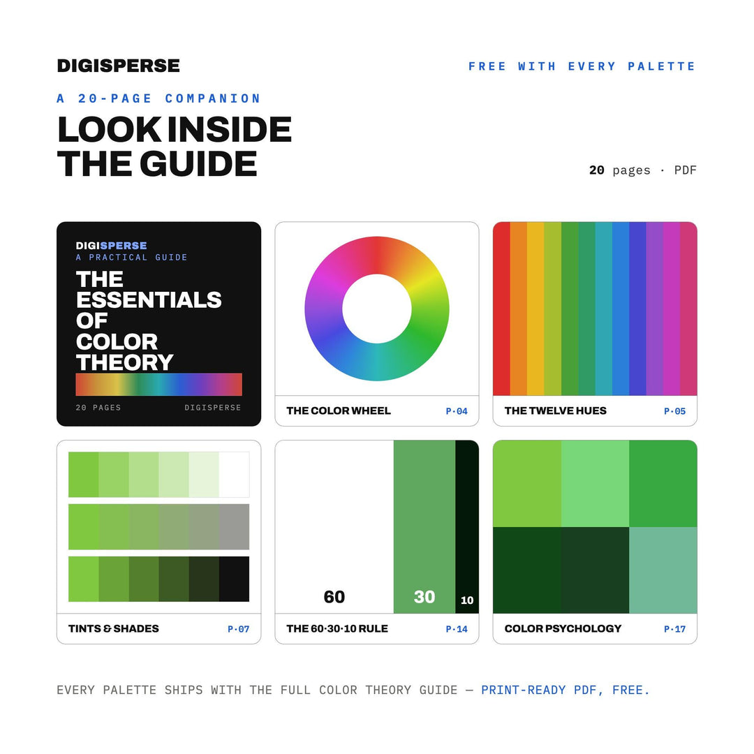 Emerald City Color Palette | 30 Colors | Hex RGB CMYK | Color Guide | Procreate Swatches + ASE | Digital Download